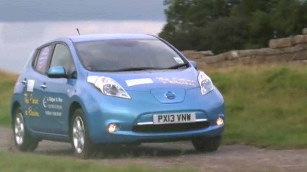 Electric car at Hadrian's Wall