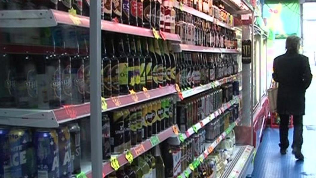 Alcohol on shop shelves