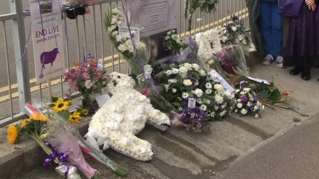 Flowers and sheep-shaped wreath