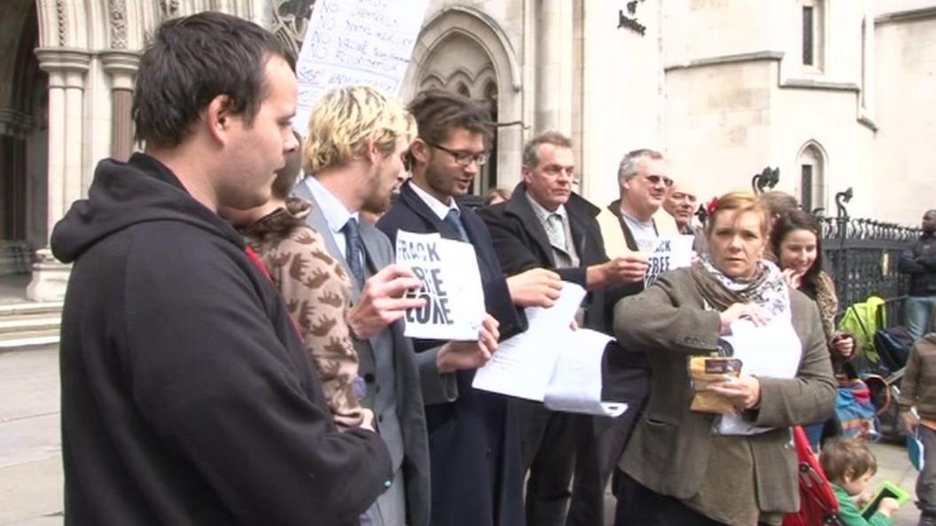 Anti-fracking campaigners at High Court