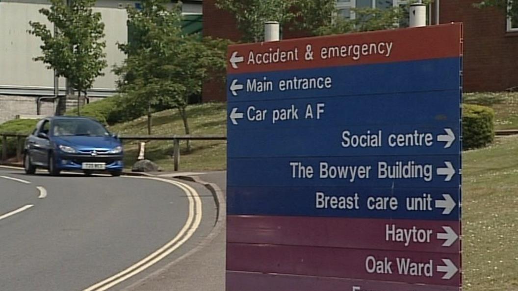 Sign for Torbay Hospital