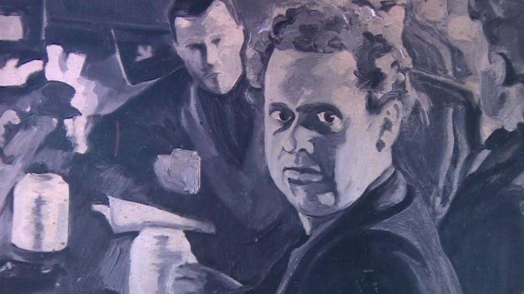 Portrait hanging in the White Horse Tavern, New York City