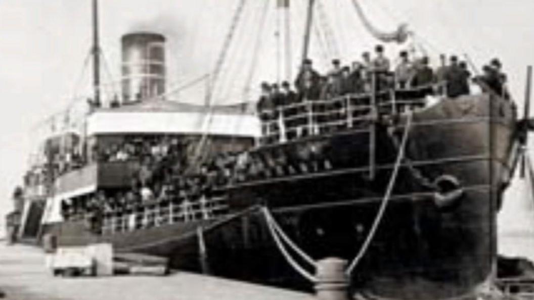 A ship carrying migrants