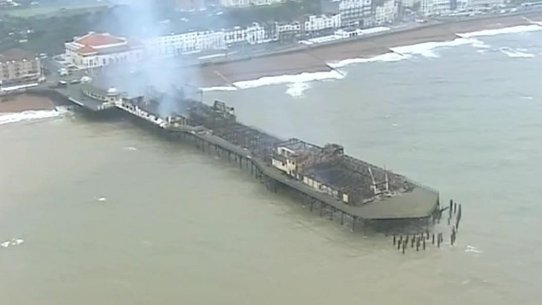 Hastings Pier after fire