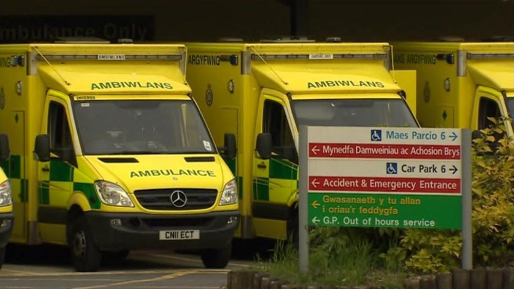 Ambulances outside Morriston Hospital