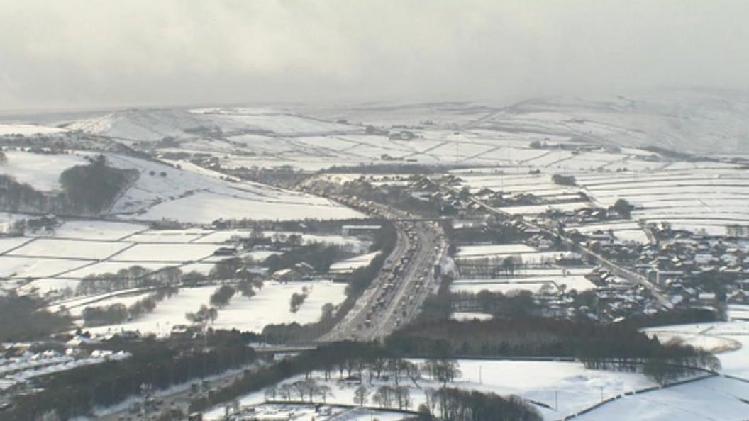 The M62 in the snow
