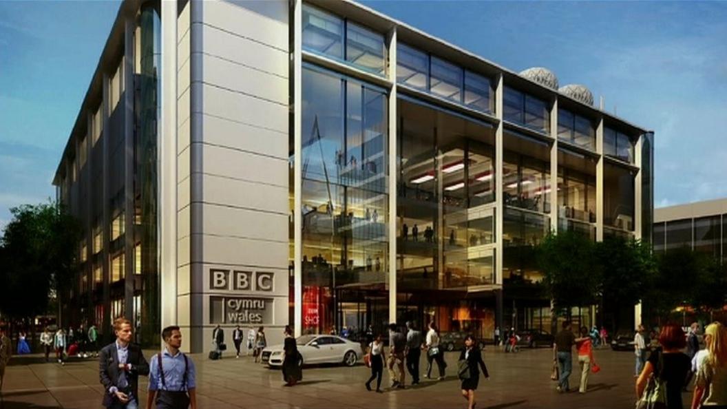 artist impression of planned BBC headquarters in Cardiff