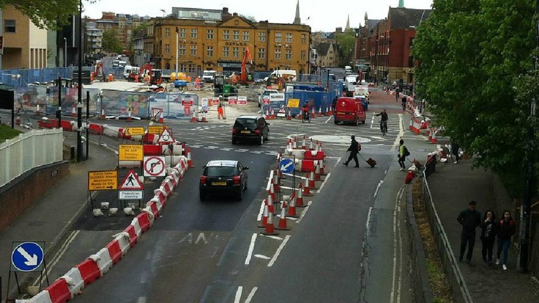 Roadworks on Frideswide Square