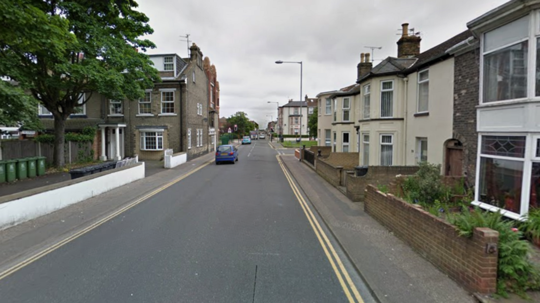 Terraced houses lining Nelson Road Central