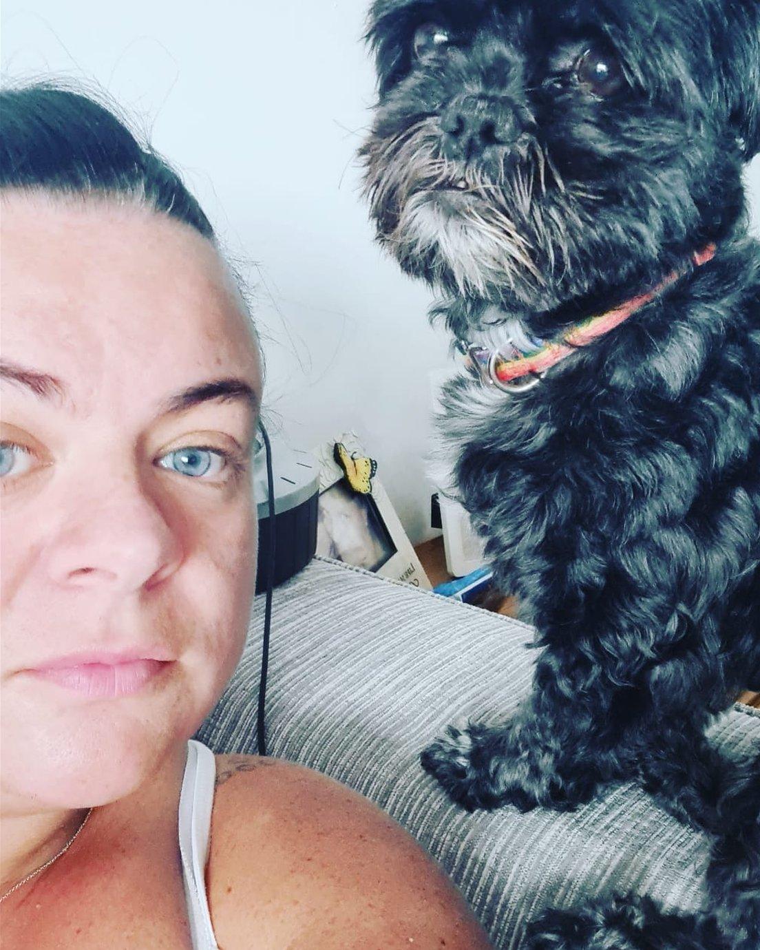 Danielle Saunderson with dog, Teddy