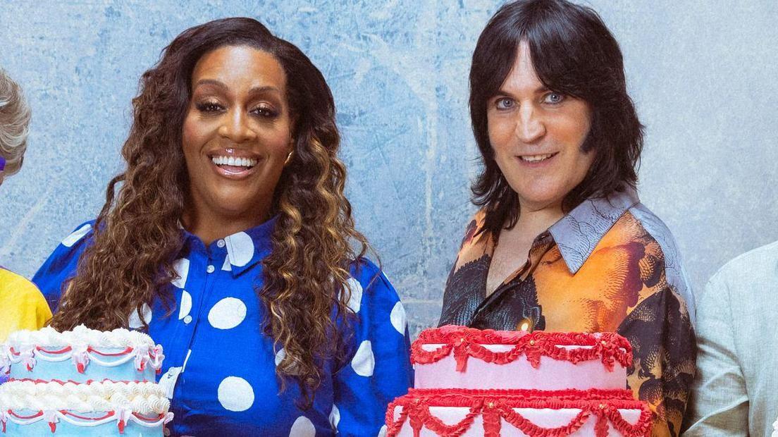Alison Hammond (centre left) and Noel Fielding (centre right).