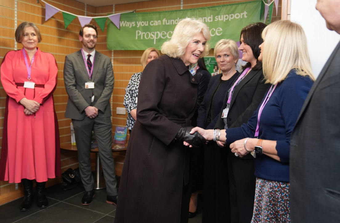 The Queen meets staff at the Prospect Hospice