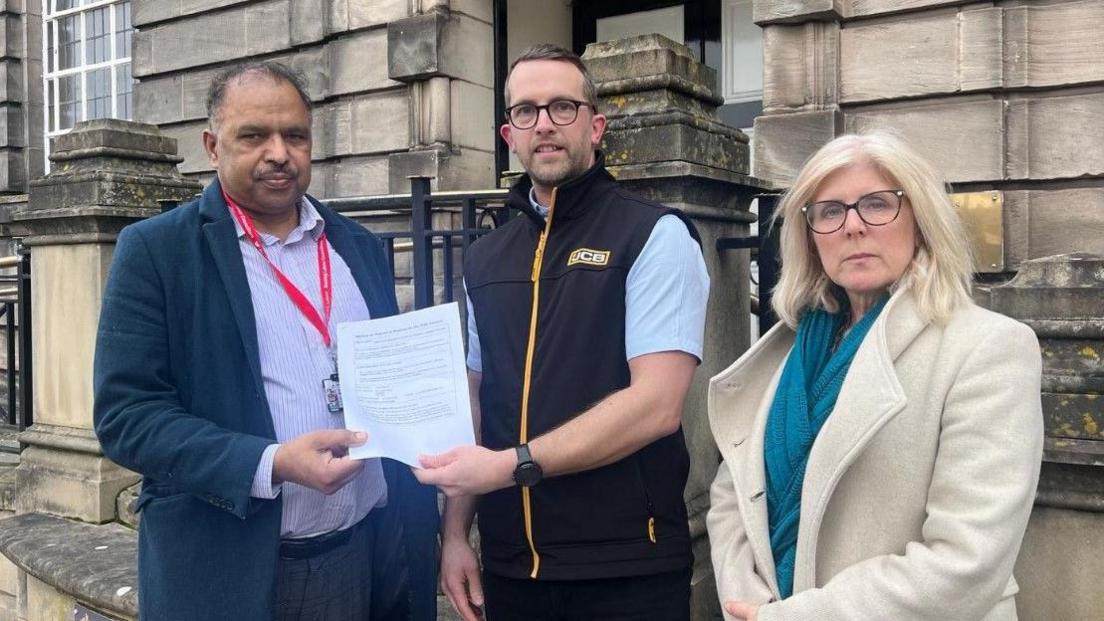 Councillor Amjid Wazir, campaigner Craig Royce and Labour candidate Allison Gardner