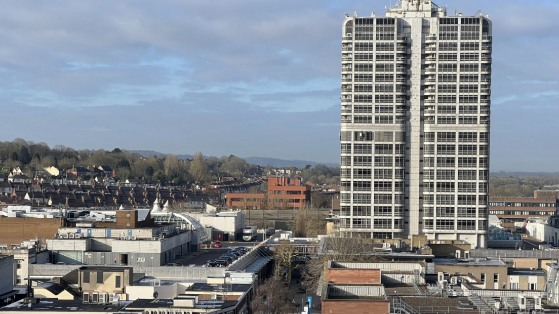 Swindon central skyline with DMJ tower