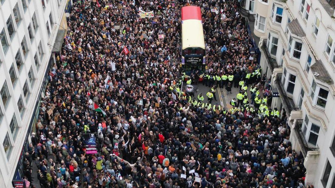 People gathered in Brighton