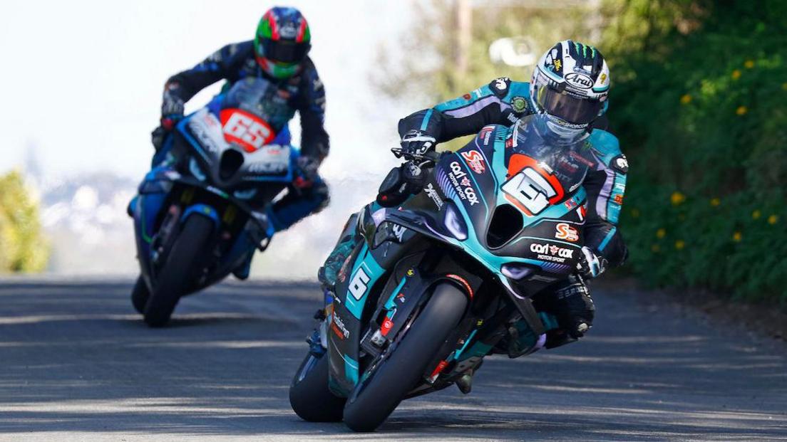 Michael Dunlop leads Michael Sweeney at Cookstown