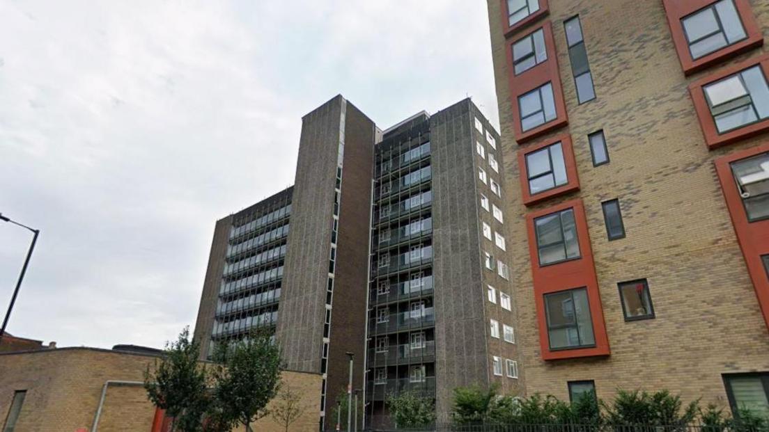 A general view of a high rise building on Tollgate Gardens.