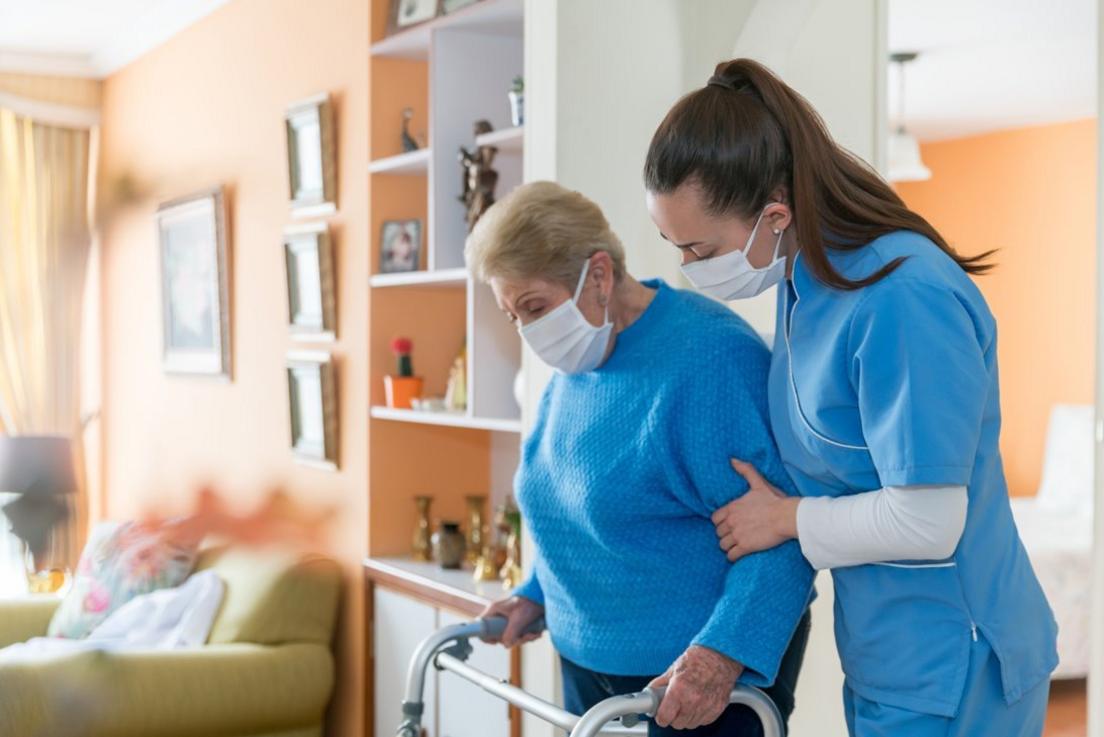 Care worker with elderly woman