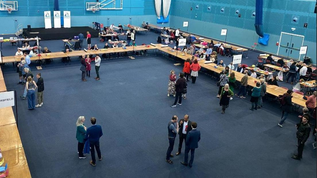 An election count in Cambridge