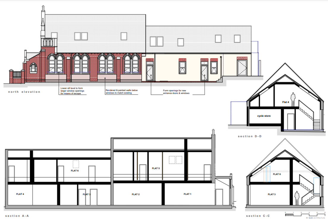 Architects' plans for the building