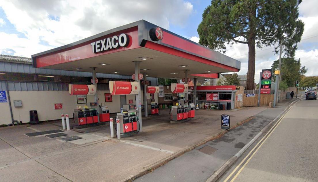 Texaco petrol station at Greenway Motors