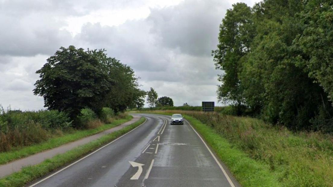 A car on the A413 in Addington, Buckinghamshire