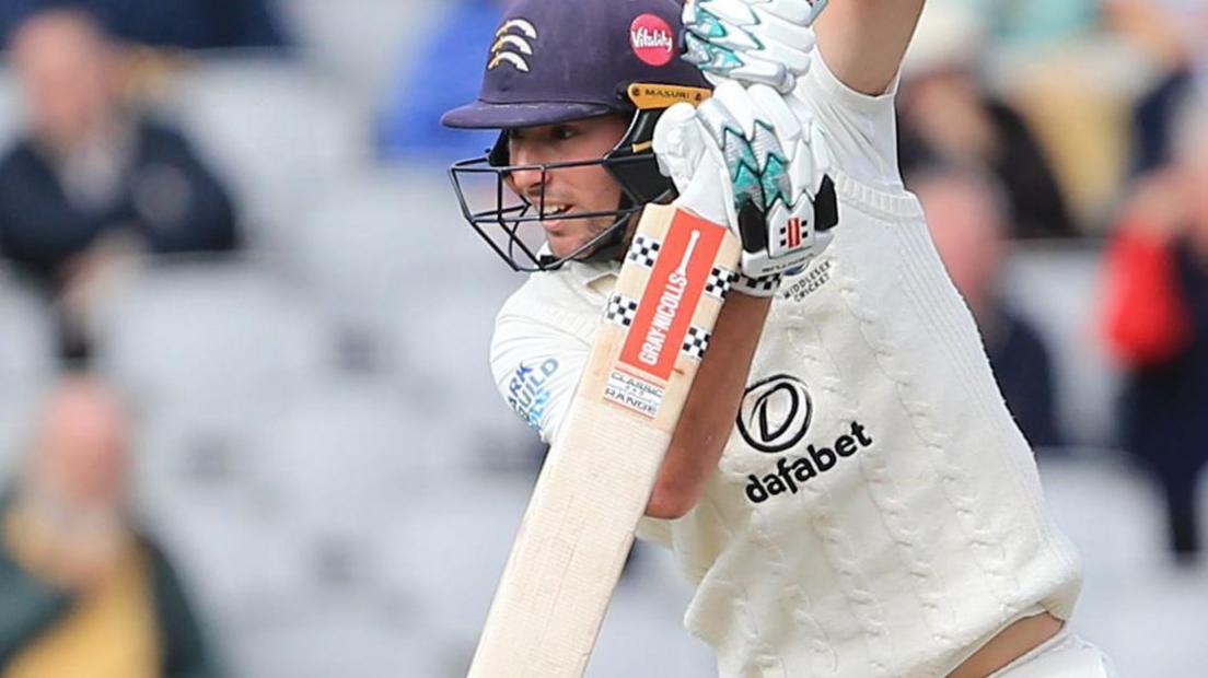 Josh De Caires batting for Middlesex