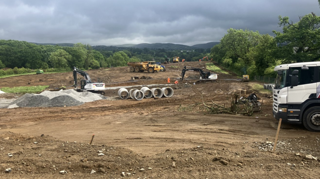 Building work on the southern side of Narrow Water