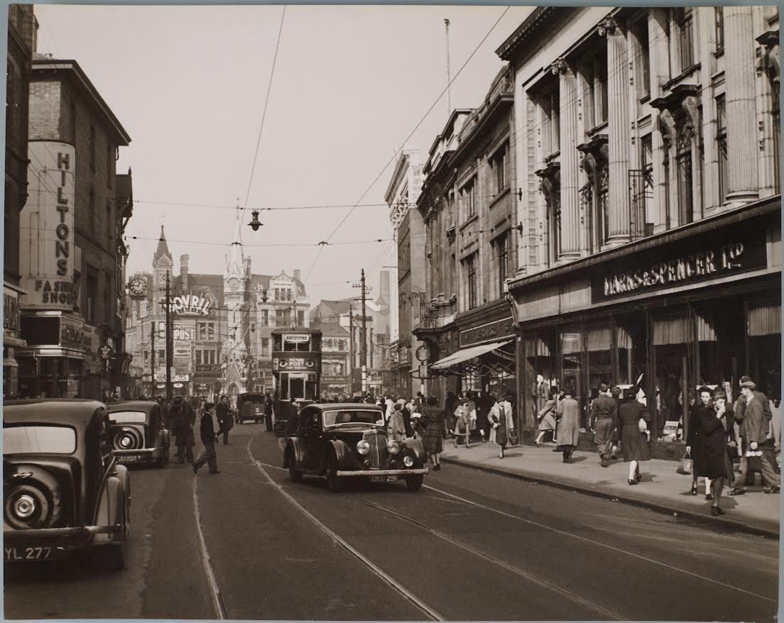 A vintage sepia photo of M&S