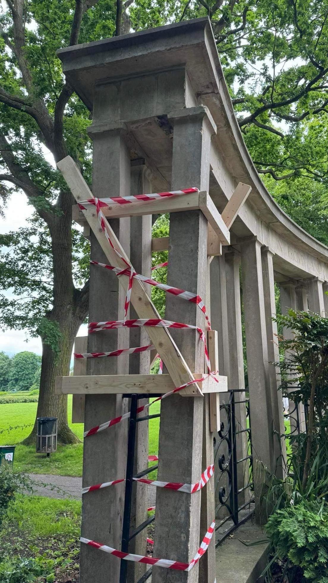 War memorial damage