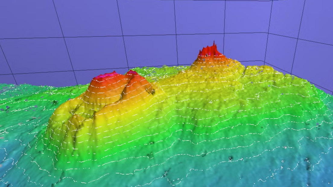 Underwater volcano map