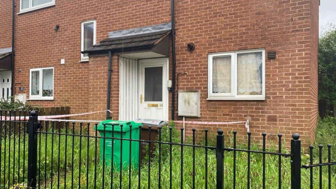 A house in Radford that has been taped off