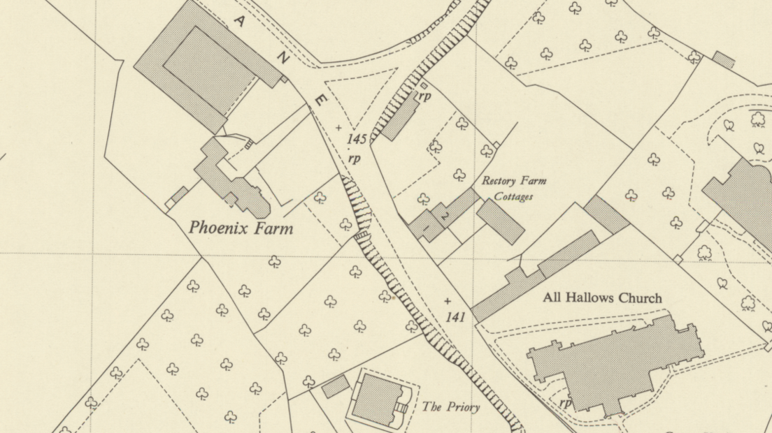 Map showing buildings in Gedling.