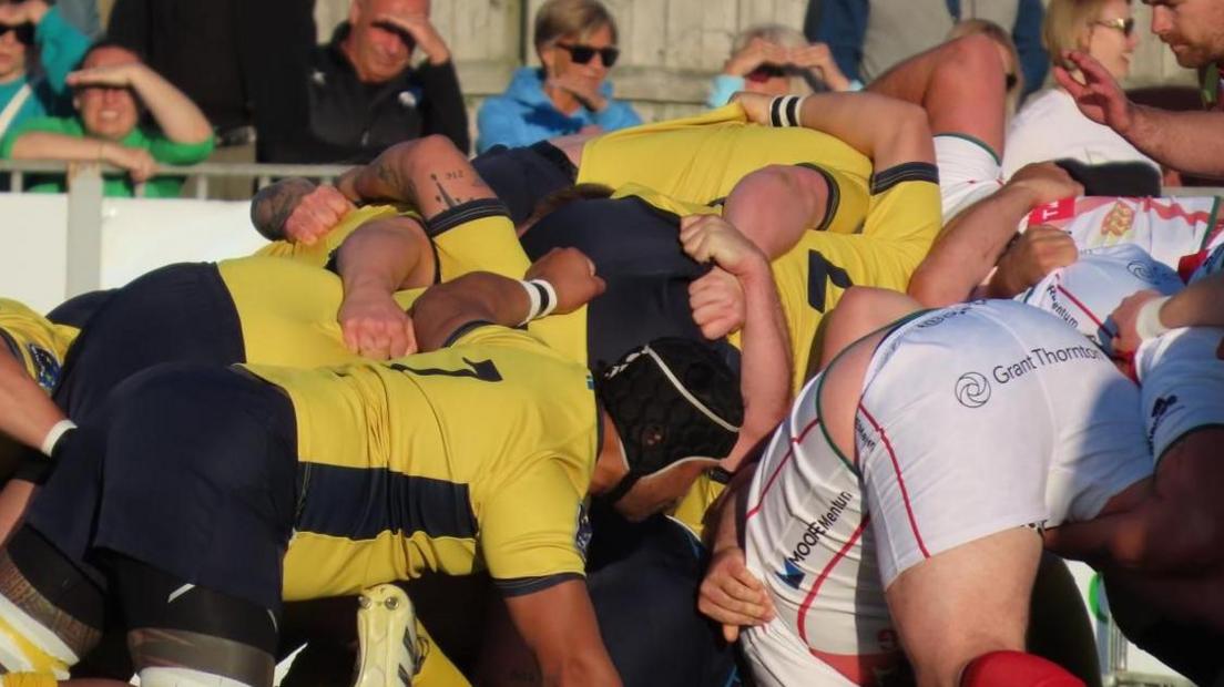 A scrum between Sweden and Channel Islands