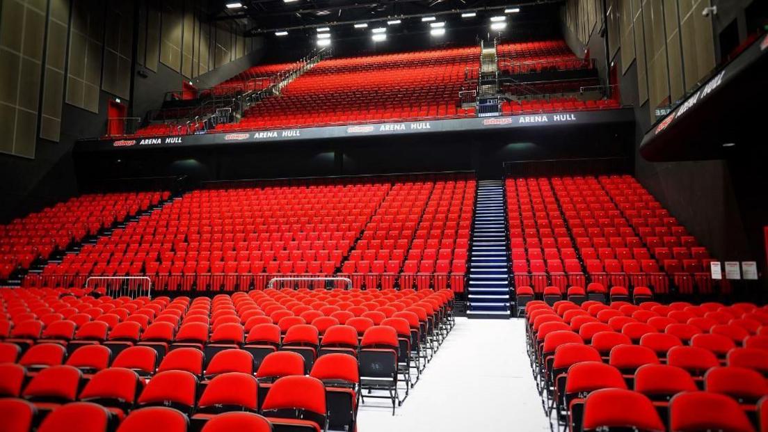 Inside the Connexin Live arena in Hull - with hundreds of red seats
