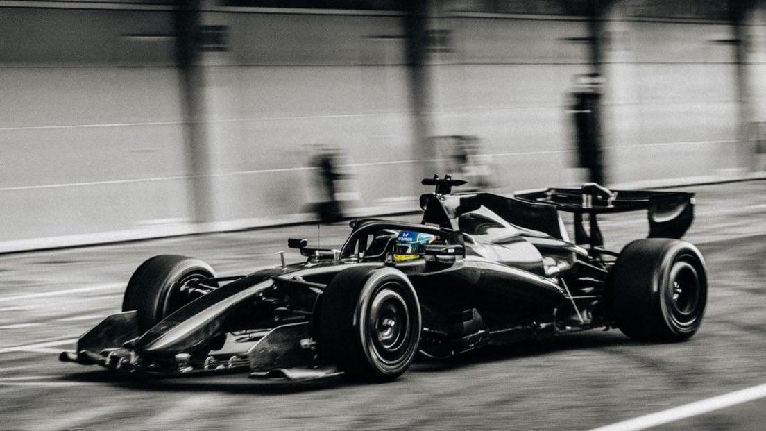 Fernando Alonso in the Aston Martin