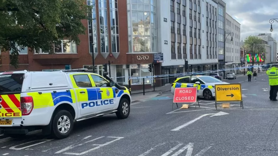 Police cordon in Queens Road, Brighton