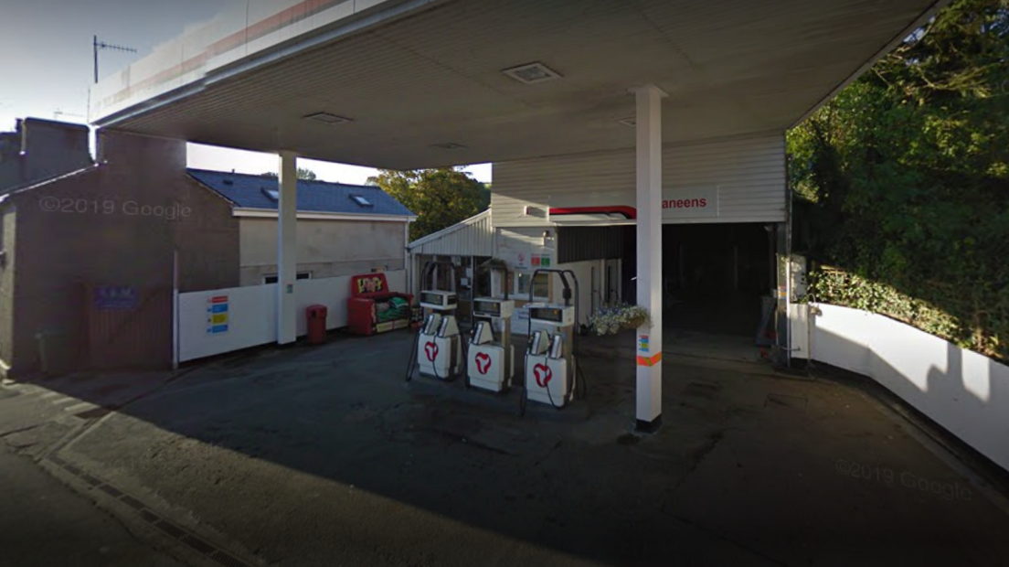 Picture shows the Union Mills petrol station forecourt