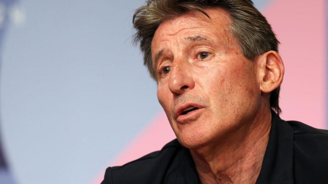 Lord Coe at a news conference