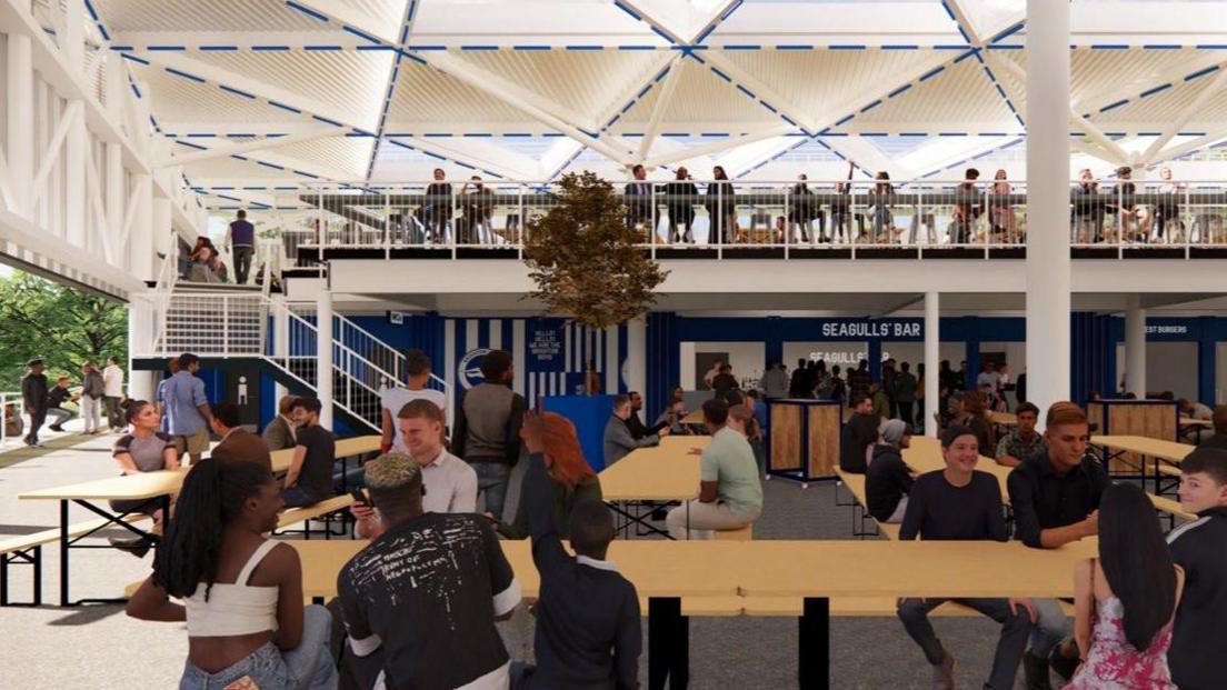 An artist's impression of what the fan zone could look like inside