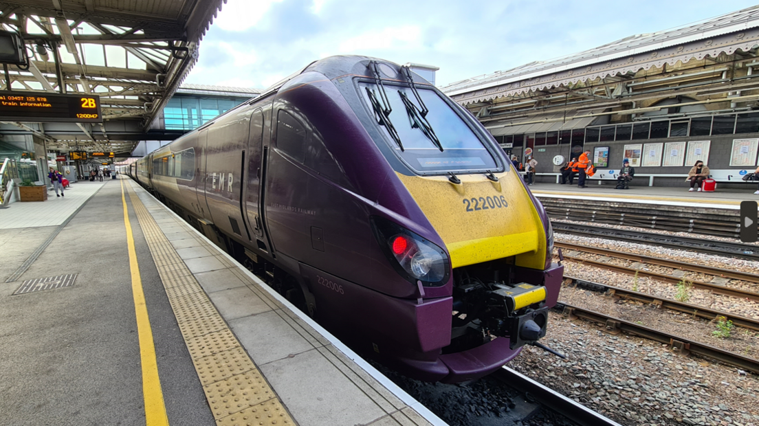 East Midlands Railway train at a station