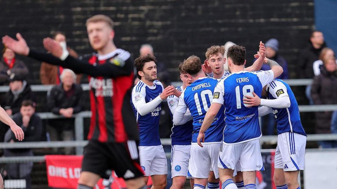 Glenavon celebrating