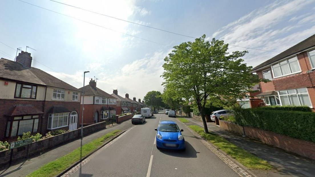 General view of Bank Hall Road in Burslem