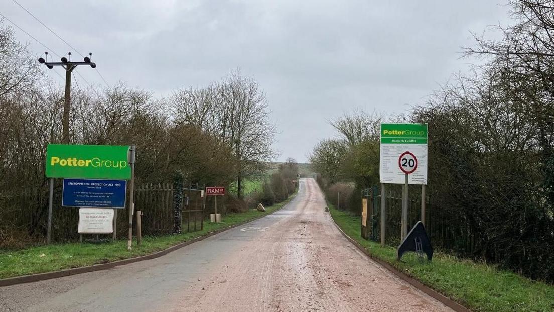 An entrance to Granville landfill