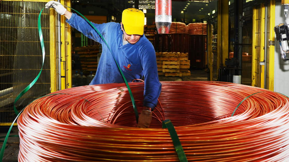 Man with copper piping