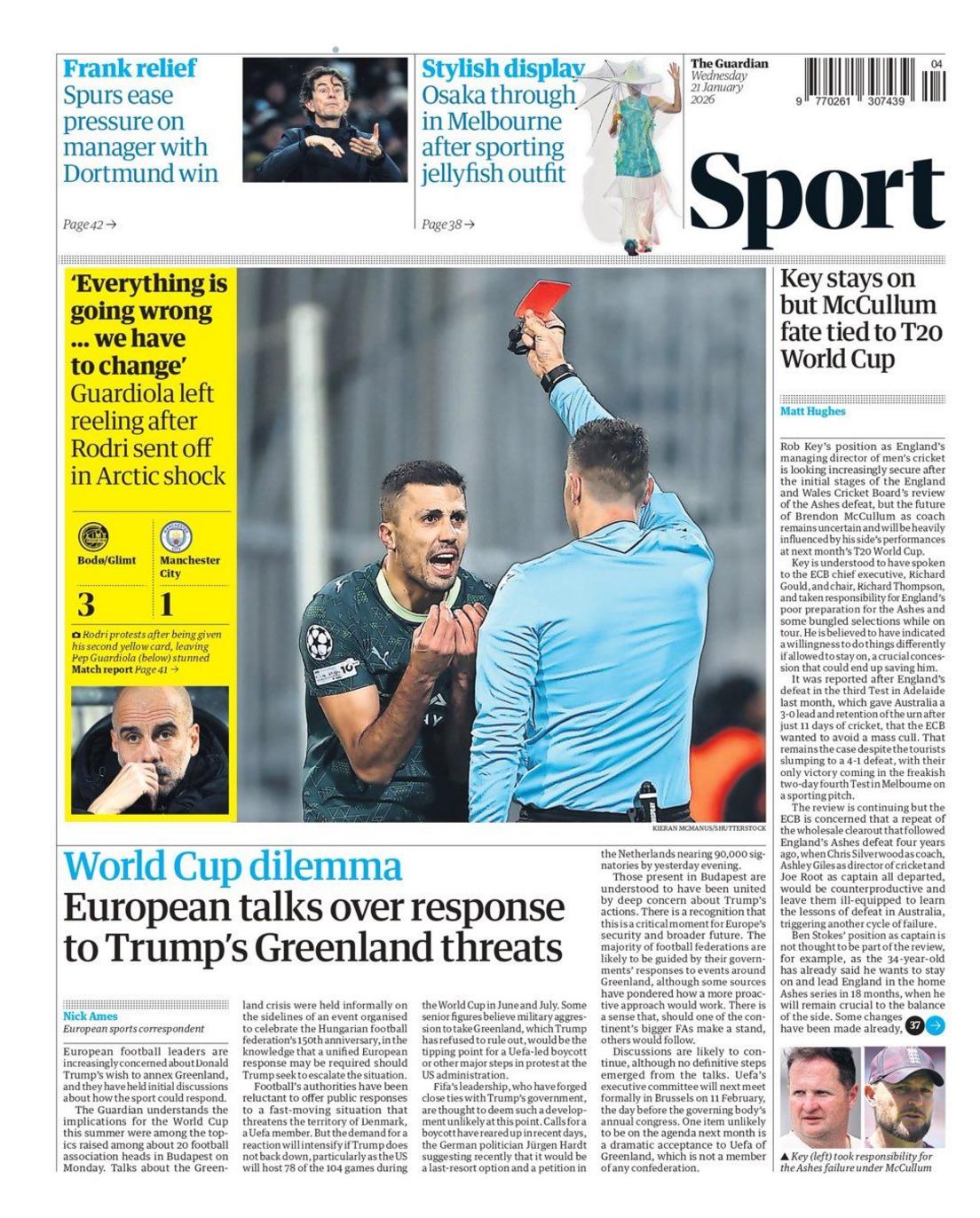 Guardian sports section