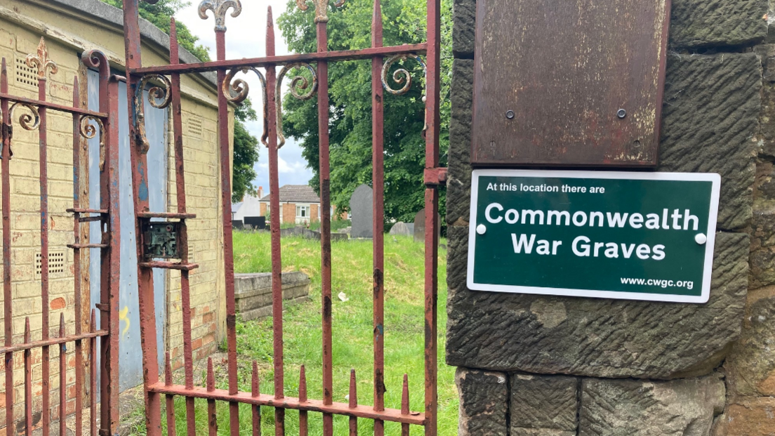 A sign at the graveyard entrance