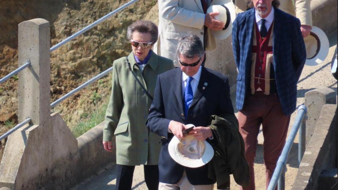 The princess crossing the La Coupée to Little Sark