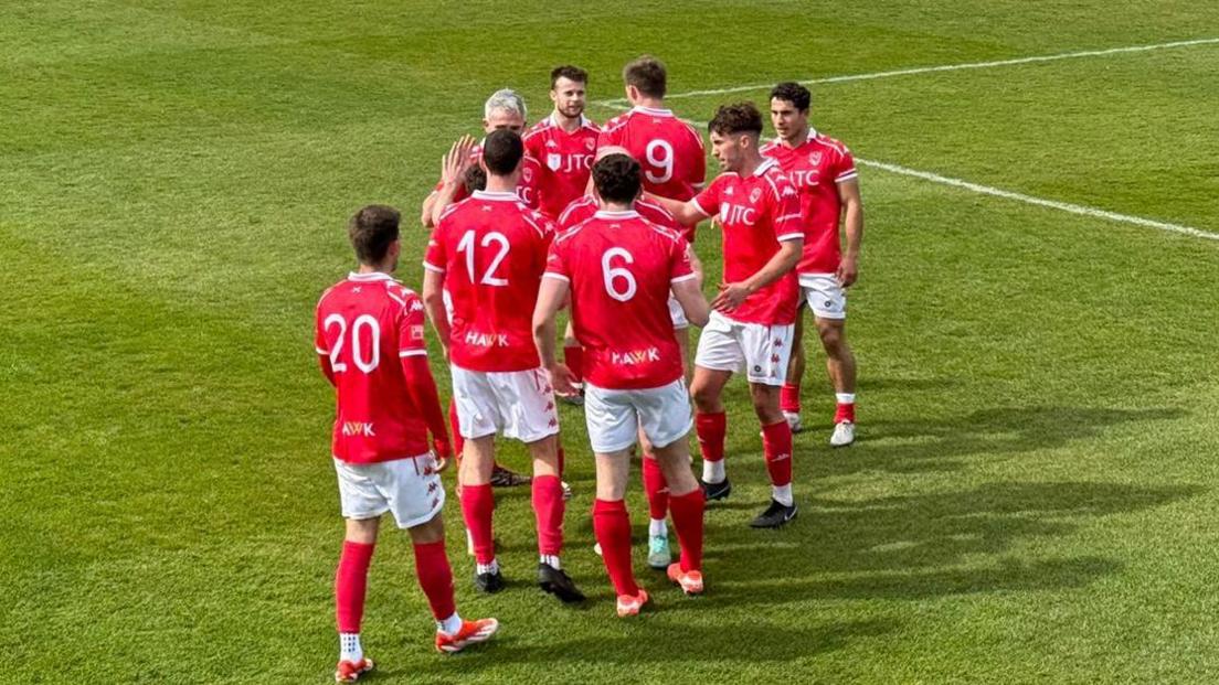 Jersey Bulls celebrate a goal