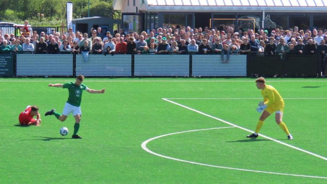 Ross Allen scores Guernsey's third goal